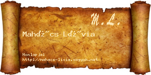Mahács Lívia névjegykártya
